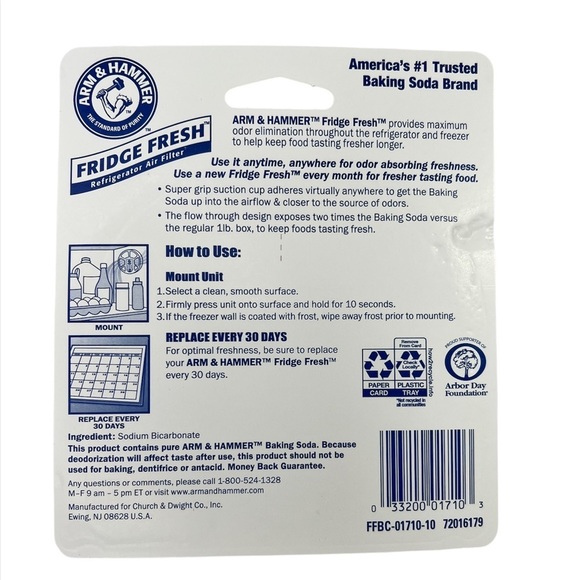 (Box of 4) Arm & Hammer Baking Soda Fridge Fresh Air Filter, 0.28 oz - Picture 4 of 6